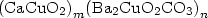 ${\rm (CaCuO_2)}_m{\rm (Ba_2CuO_2CO_3)}_n$