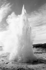 Geysers of Helium burst as if liquid